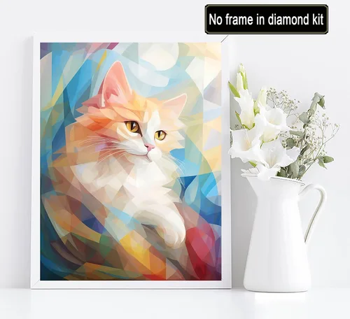 Vista 2 de Diymood Pintura por números para adultos, gatos, pintura al óleo, pintura acrílica abstracta por números, kits para adultos principiantes