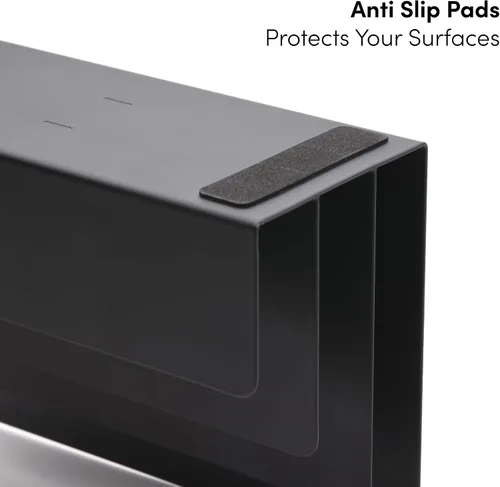 Vista 7 de xympo Organizador de correo de escritorio, soporte de letras de metal negro de 3 ranuras y clasificador de billetes para oficina y hogar
