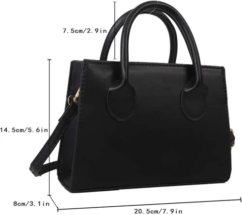 Vista 7 de GORGLITTER Bolso cruzado pequeño para mujer, bolso cruzado de doble asa para el hombro, bolso cruzado cuadrado