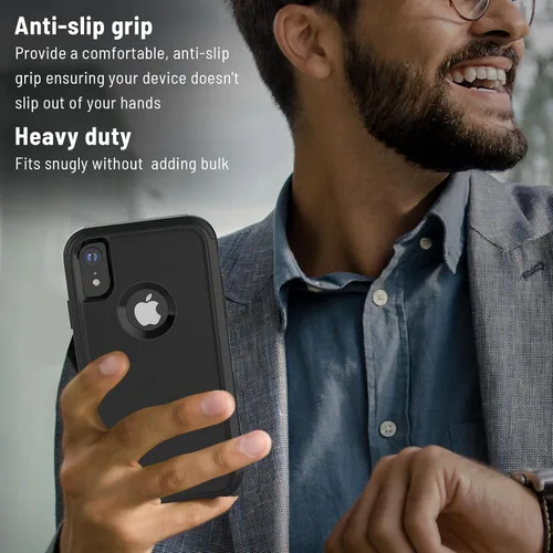 Vista 7 de X-belmox Funda para iPhone XR [a prueba de caídas] [a prueba de golpes] Funda de protección contra caídas de servicio pesado de 3 capas para iPhone