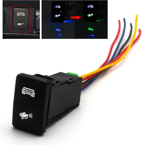 Vista 12 de x xotic tech Interruptor de botón pulsador de 4 polos de 12 V estilo fábrica con luces LED de fondo indicador para luces antiniebla, DRL, barra