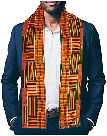 Vista 2 de Dupsie's Kente African Print 70 inch StoleSash for Choir, Black History, Juneteenth, Pastor