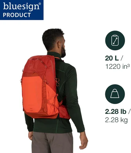 Vista 2 de Osprey Talon Pro 20L Mochila de senderismo para hombre con cinturón de cadera, color naranja marte