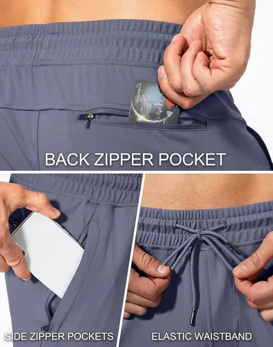 Vista 4 de G Gradual Pantalones deportivos para hombre con bolsillos con cierre y pantalones deportivos para correr y entrenar