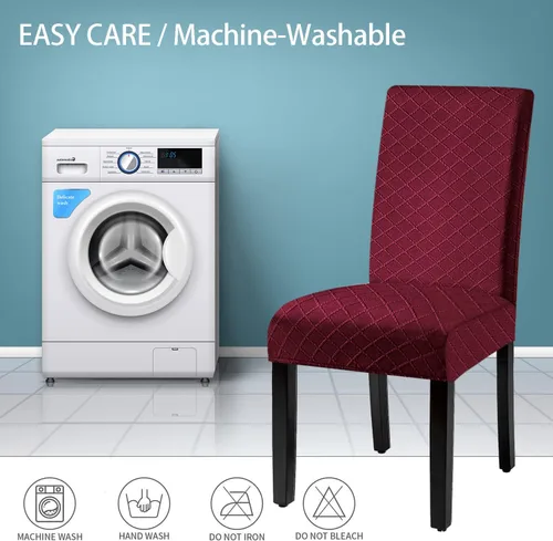 Vista 5 de Funda impermeable para silla de comedor, tela de elastano, funda elástica para silla, extraíble y lavable, de jacquard Parsons