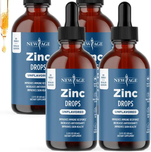 Vista 8 de NEW AGE - Gotas de zinc líquido para todas las edades – Sulfato de zinc para apoyo inmunológico, vegano, sin OMG y sin gluten, suministro para 30