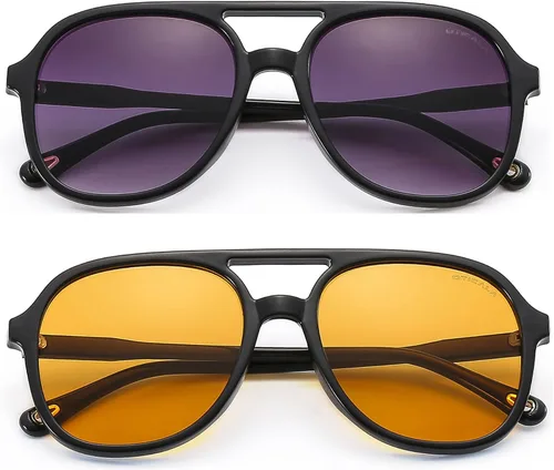 Vista 6 de OTICALA Gafas de sol de gran tamaño para mujer, parte superior plana, elegantes, grandes y cuadradas