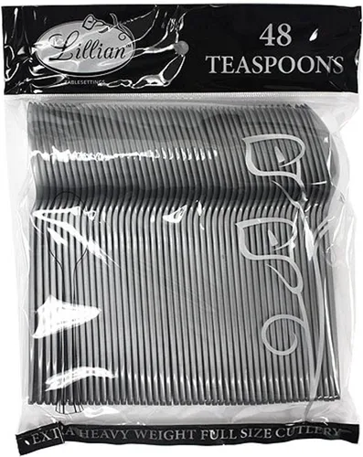 Vista 6 de Lillian tablesettings 48 cubiertos de plástico., tenedores, Transparente