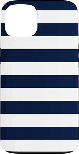 Vista 7 de Azul marino blanco rayas geométricas femeninas rayas preppy rayas caso para iPhone 17