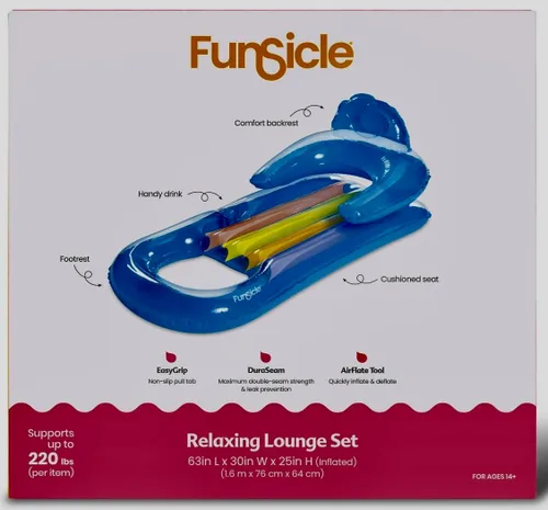Vista 8 de Funsicle Flotador inflable de piscina azul cielo, para adultos, unisex