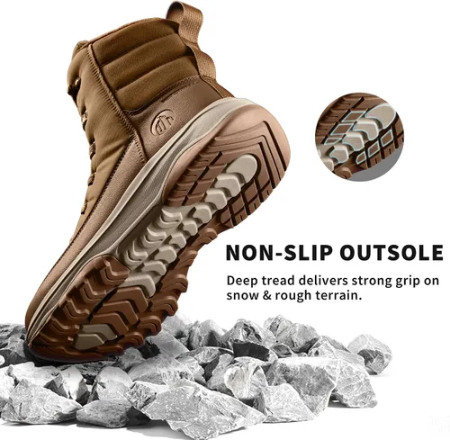Vista 6 de Coostar Botas de nieve de invierno para hombre, con aislamiento Camello
