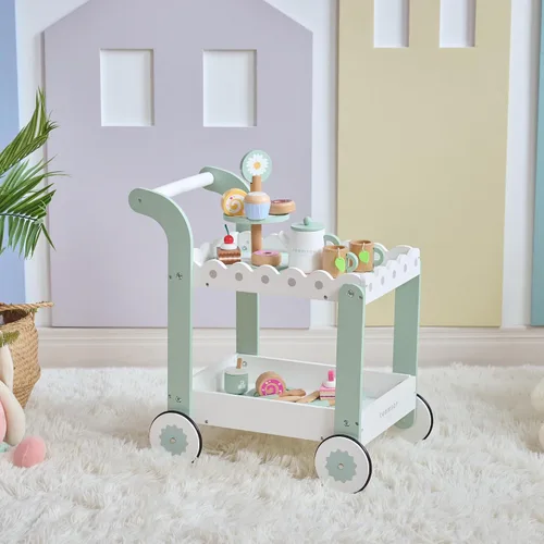Vista 2 de Teamson Kids Carro de postre para sorber por la tarde, blanco/verde menta