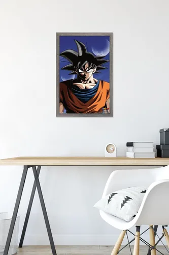Vista 6 de Trends International Dragon Ball Z - Póster de pared de Goku, 14.725 x 22.375 pulgadas, versión enmarcada de madera de granero Versión enmarcada