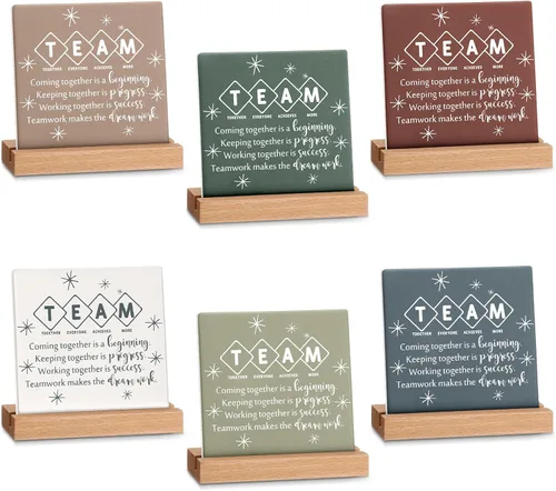 Vista 9 de Sieral 6 paquetes de regalos de agradecimiento para empleados para mujeres, decoración de escritorio con letrero inspirador de agradecimiento