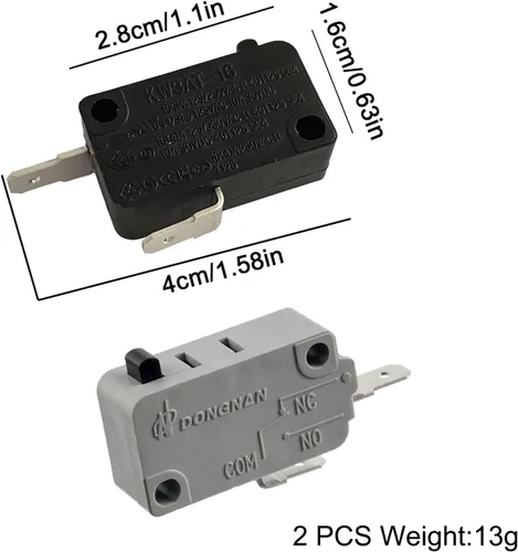 Vista 2 de KW3A - Interruptor de bloqueo para puerta de horno microondas, 16A, 125VAC/250VCA, repuesto para horno de microondas, interruptor de puerta