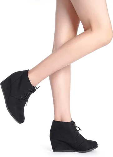 Vista 7 de DREAM PAIRS - Botines de tacón bajo con cordones para mujer de uso casual