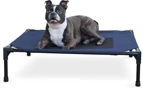 Vista 14 de K&H PET PRODUCTS - Cuna elevada para mascotas con centro de malla, varios tamaños Malla de color marrón.