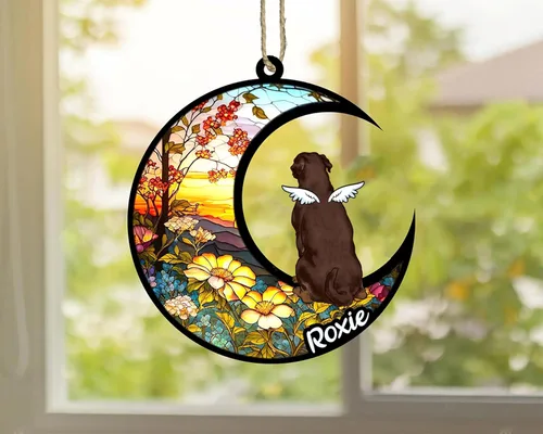 Vista 33 de LOVELYPOD Adorno de Navidad personalizado para perro Basset Hound (marrón) Basset Hound (marrón) adorno para atrapasoles de perro, razas de perros