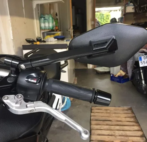 Vista 4 de Espejo retrovisor para motocicleta, espejo retrovisor de aluminio CNC, espejo retrovisor azul antirreflejo para Yamaha XMAX300 X-MAX 300 Xmax 300