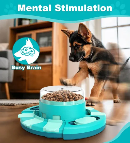 Vista 4 de Aluckmao Juguetes Rompecabezas para Perros, Dispensador de Golosinas, Estimulación Mental Comer lento, estimulación cerebral enriquecimiento