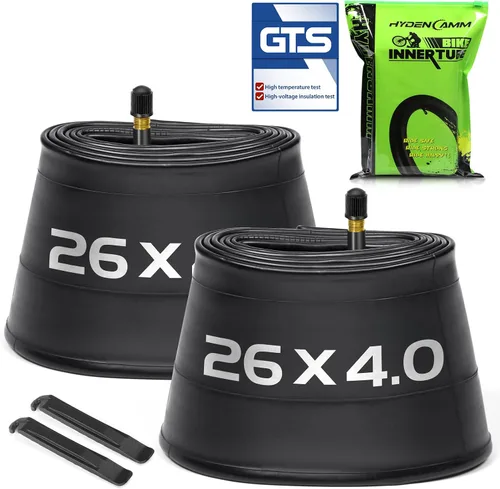 Vista 10 de 1/2/4 Pack 20x4 26x4.0 Fat Bike Tube with AV 32mm Schrader Valve, Premium Butyl Rubber Fat Tire Bike Tubes with Tire Levers, 20, 26x3.5-4.5 Bike