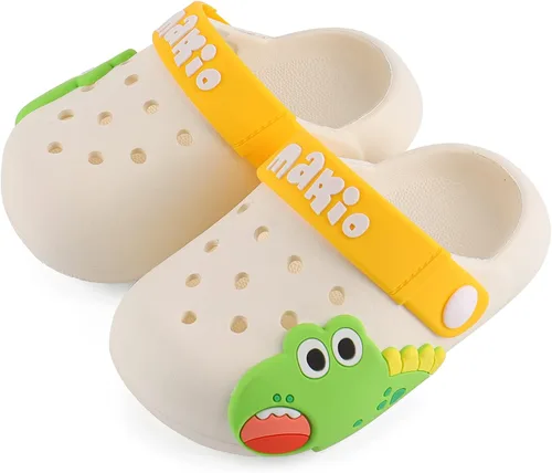 Vista 5 de KAKU NANU Kids Slides Toddler Boys Girls Cute Cartoon Sandals Summer Garden Beach Pool Slip On Slides for Indoor Outdoor