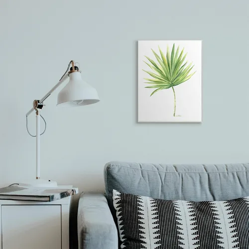 Vista 3 de Abanico de palmera verde tropical, 13 x 19 pulgadas, impresión montada