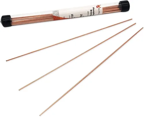 Vista 5 de 20 piezas de varillas de soldadura de cobre BCuP-2 (5/64") 2mm de fósforo, varillas redondas de soldadura de latón autoflujo con TIG y arco