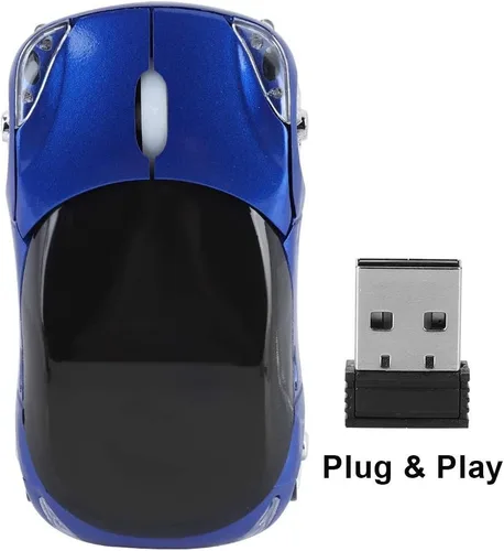 Vista 6 de ASHATA Ratón de coche 2.4G con receptor USB 1600DPI ratón óptico para PC, computadora portátil, tableta, mouse alto lindo para XP/Win7/ME/2000