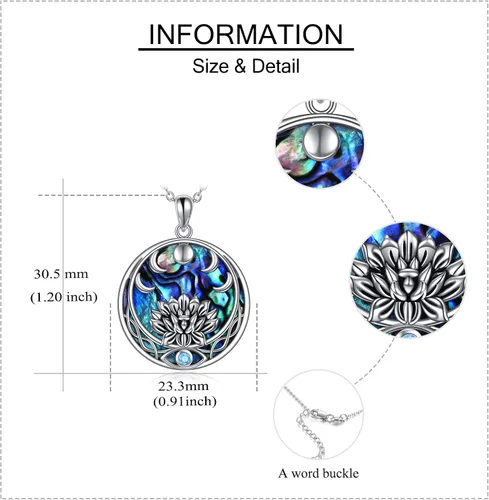 Vista 5 de CUPENDA Lotus FlowerEvil Eye Necklace Sterling Silver Evil Eye 7 Chakra Pendant Healing Spiritual Jewelry Birthday Gifts for Women
