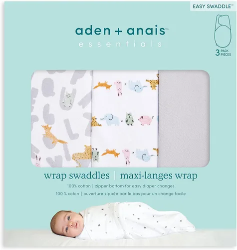 Vista 9 de aden + anais Essentials - Manta de envolver fácil de cambiar rápidamente con cremallera inferior, manta de punto de algodón para recién nacidos, TOG