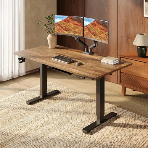Vista 24 de SANODESK - Escritorio eléctrico ergonómico ajustable de altura grande de 71 Marco extendido blanco/parte superior blanca
