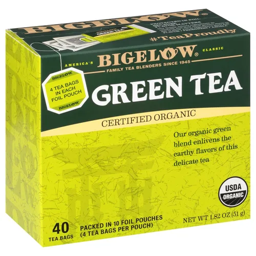 Vista 30 de Bigelow Té verde con melocotón, cajas de 20 unidades (paquete de 6) Té con cafeína con té verde y menta, 120 bolsas de té en total