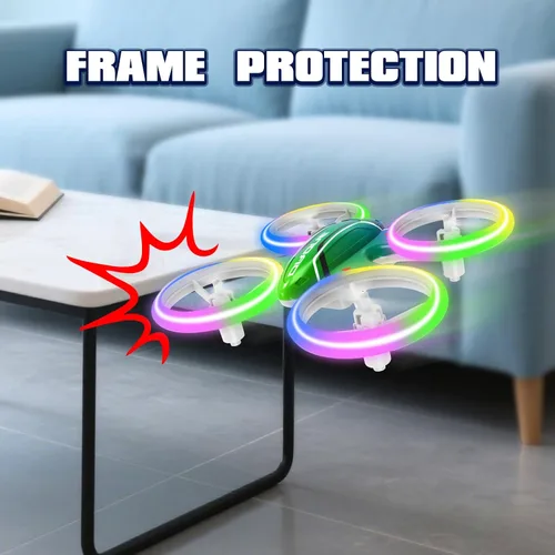 Vista 3 de Mini dron para niños principiantes, cuadricóptero RC con retención de altitud, giros 3D y luces LED