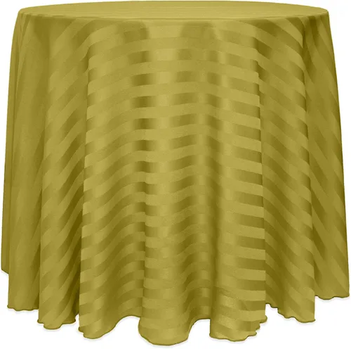Vista 8 de ULTIMATE TEXTILE Mantel redondo de rayas satinadas de 84 pulgadas color marfil crema