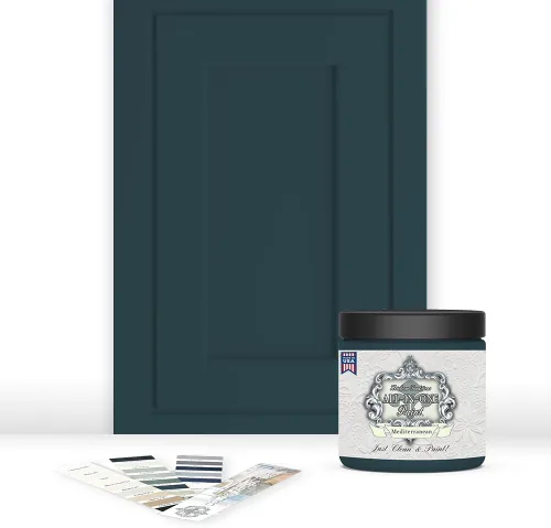 Vista 118 de Pintura TODO EN UNO, Abbey (gris cálido), Muestra de 8oz - Pintura duradera para gabinetes y muebles. Imprimación y capa superior incorporadas,