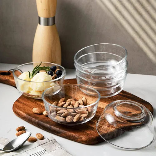 Vista 4 de Sweejar Juego de cuencos pequeños de vidrio, cuencos de preparación de 8 onzas para cocinar, cuencos de 4 pulgadas para cocina, cuencos de postre
