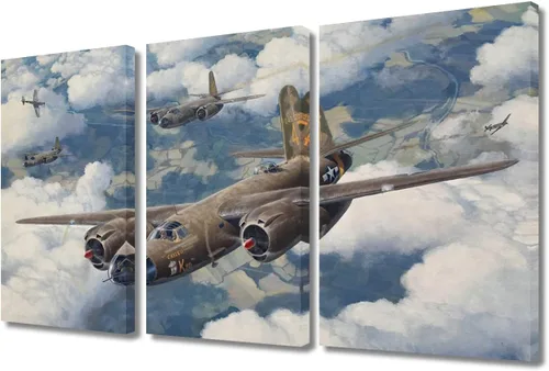 Vista 33 de Lienzo decorativo para pared de niños, decoración de dormitorio de adolescentes de la Segunda Guerra Mundial, imágenes en pared para decoración