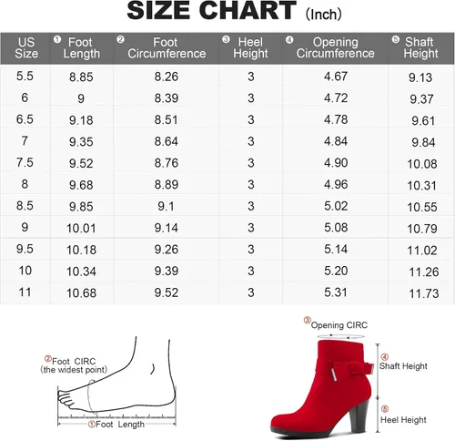 Vista 7 de mysoft Botines para mujer con tacón, tacón grueso apilado y cremallera botines para mujer