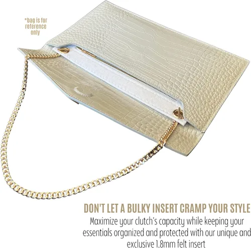Vista 8 de Uptown Clutch Conversion Kit with Gold Chain Wristlet Insert Wallet on Chain WOC Uptown Pouch Insert (Lime)