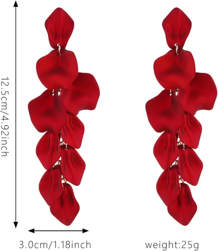 Vista 2 de Bohemian Acrylic Rose Flower Petal Floral Tassel Drop Dangle Earrings Large Resin Hanging for Women Girls Party Boho Holiday Summer Wedding Jewelry