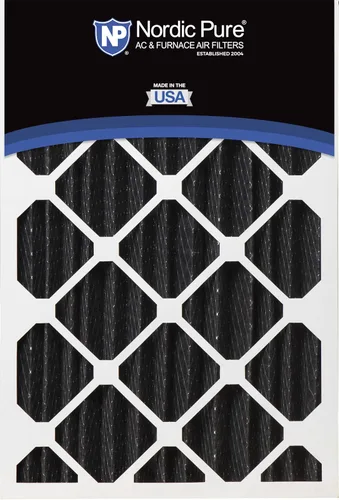 Vista 5 de Nordic Pure 16x25x4 (tamaño real: 15 1/2 x 24 1/2 x 3 5/8) Filtros de horno plisados de carbón puro Merv 8 de reducción de olores, paquete de 2