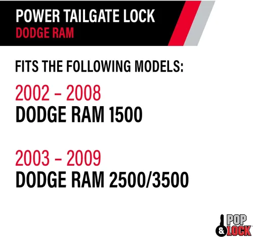 Vista 6 de Pop & Lock PL8340 Cerradura de portón trasero eléctrico para modelos Dodge Ram 1500, 2500 y 3500