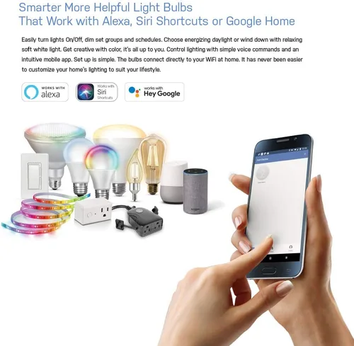 Vista 15 de Feit Electric CFC40/927CA/FIL/AG Bombilla LED inteligente, WiFi, regulable, no requiere concentrador, compatible con Alexa o Google Assistant