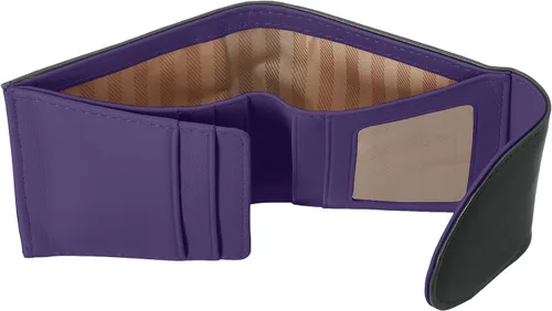 Vista 5 de Royce Leather - Cartera compacta de piel para mujer con bloqueo RFID PúrpuraOmbre Force RFID-142-MP-5RFID-142-MW-5