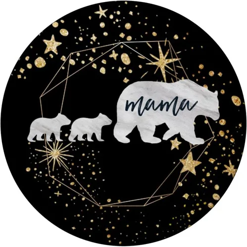 Vista 3 de Mama Bear - Regalo geométrico de dos cubitos para bebé, color negro y dorado