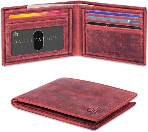 Vista 57 de Cartera delgada de cuero para hombre, bloqueo RFID, bolsillo frontal minimalista, delgada y elegante con ventana de identificación, regalo