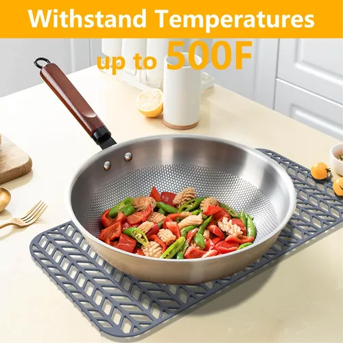 Vista 40 de Protectores de fregadero de cocina de 12 x 11 y 13 x 11 pulgadas, protectores de silicona para fregadero de cocina para la parte inferior del Gris