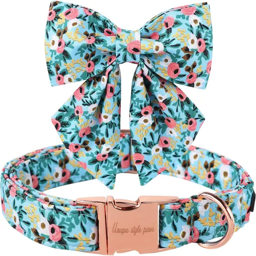 Vista 27 de Unique style paws - Collar para perros con corbatín, collar ajustable para perros y gatos, pequeño, mediano y grande