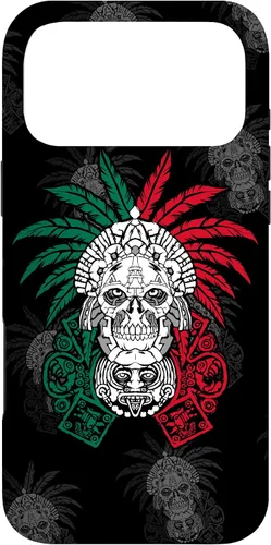 Vista 22 de Aztec Warrior Skull - Funda para iPhone 17, diseño de antepasados mexicanos